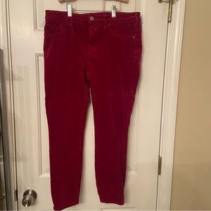 Pilcro and the Letterpress magenta corduroy high rise‎ skinny pants Size …